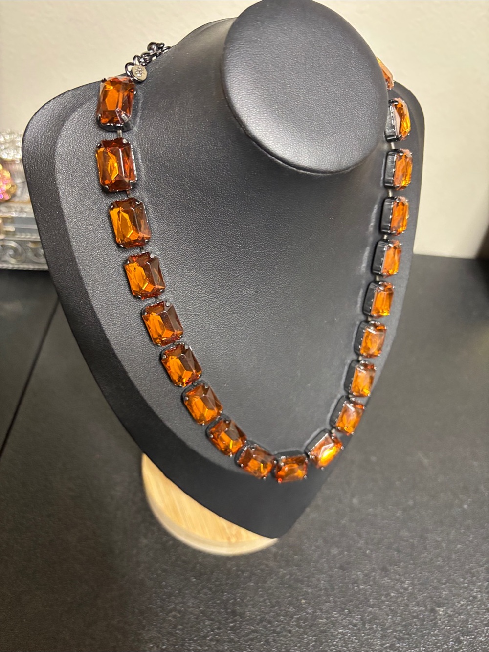 Joan Rivers Vintage Faceted Amber Gem Necklace Elegant Statement Jewelry - Picture 5 of 7